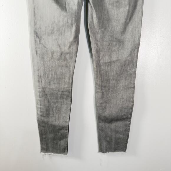 All Saints Grace Green Stretch Skinny Jeans Raw Hem Mid Rise Casual Size 30 - Picture 10 of 11